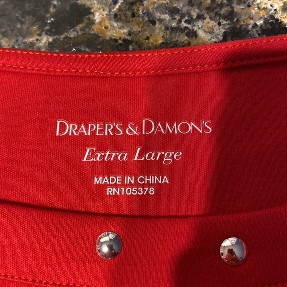 F womens Drapers & Damon’s solid red long sleeve regular size dress XL. EUC - Picture 3 of 3